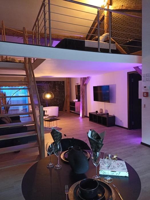 Loft noir (baignoire balnéo et sauna)