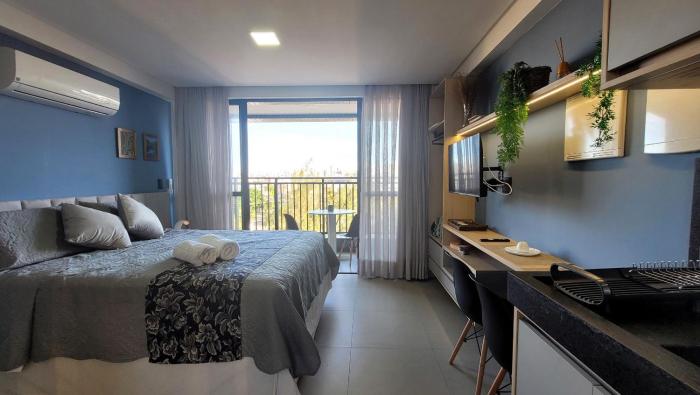 Studio com Varanda e Vista para o Mar