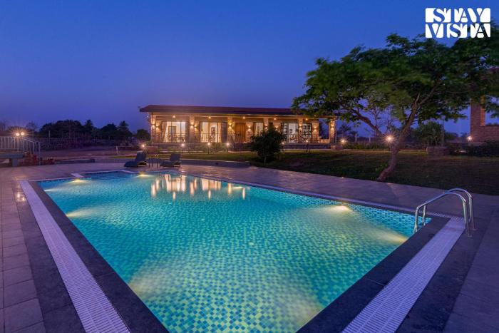StayVistas Nyra Farms - Hill-view villa with Pool, Indoor & Outdoor games, & Lawn with Gazebo
