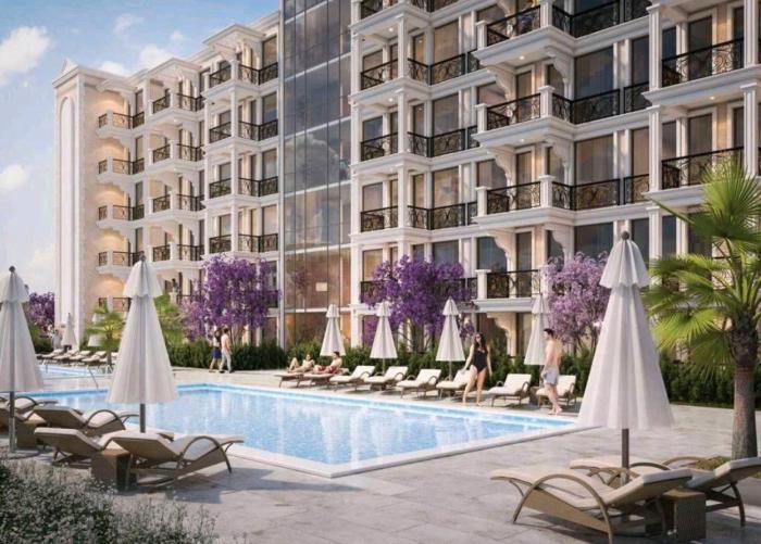 Premium Ferienwohnung SWETI WLAS Polarstar Beach Luxury Apartment 150 m zum Strand Pool 3 Balkone Meeresblick Google TV bis zu 6 Personen