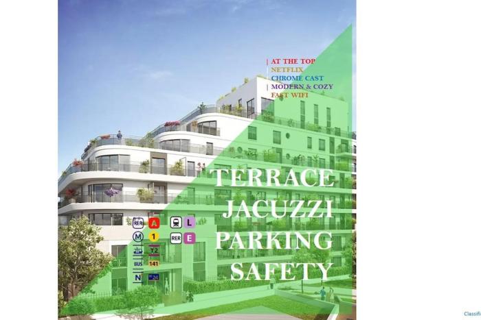 Residence Abraham-Bed&Breakfast Guest Room 2 LaDéfense U-Arena #Parking #Terasse #Fibre #View