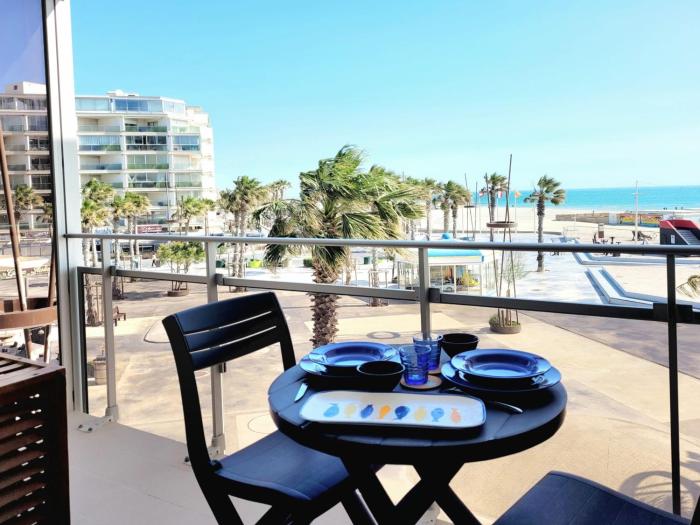 Canet-en-Roussillon T2, 4 pers, Clim, face mer - FR-1-794-106