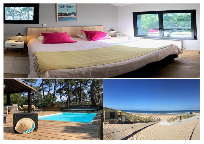 Chambre Cap-Ferret-Piscine chauffée-Villa Sylhengui