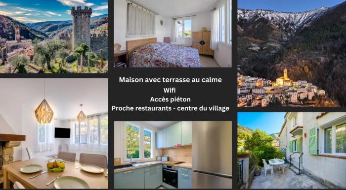 La Tiniera à Lucéram - Maison rénovée 2023- Terrasse - Wifi - Village des crèches