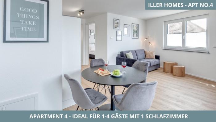 Iller Homes - 5 x Moderne Fewos je 1bis2 oder 1bis4 Pers mit Küche u Balkon - Parkplätze vorhanden