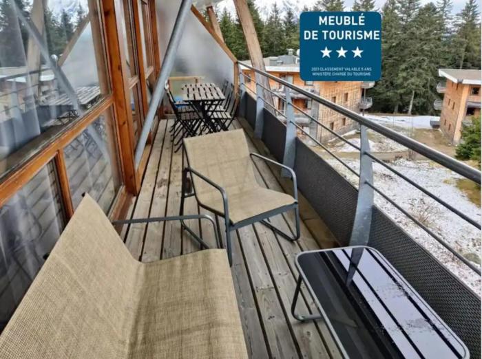 Appartement 3 étoiles au pied des pistes avec balcon été