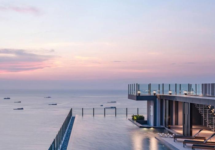 芭提雅市中心海景双卧室 步行街酒吧商场海滩步行几分钟可到