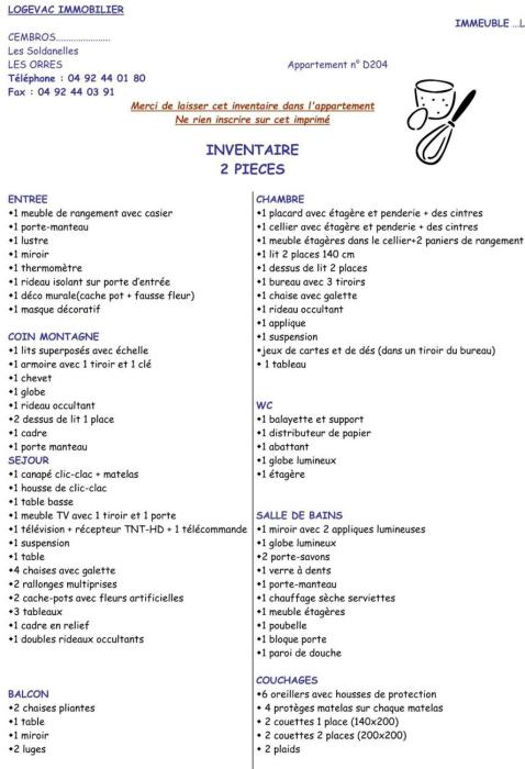 Résidence Les Cembros - D204 LES CEMBROS 1650 MAE-3634