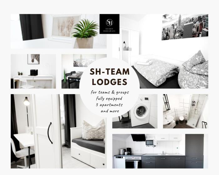 SH Team Lodges 4 Apartments für max 19 Personen l Monteure l Messe l Business
