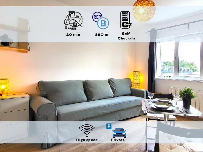 Sauge Magnifique studio, RER B à 850m, Parking