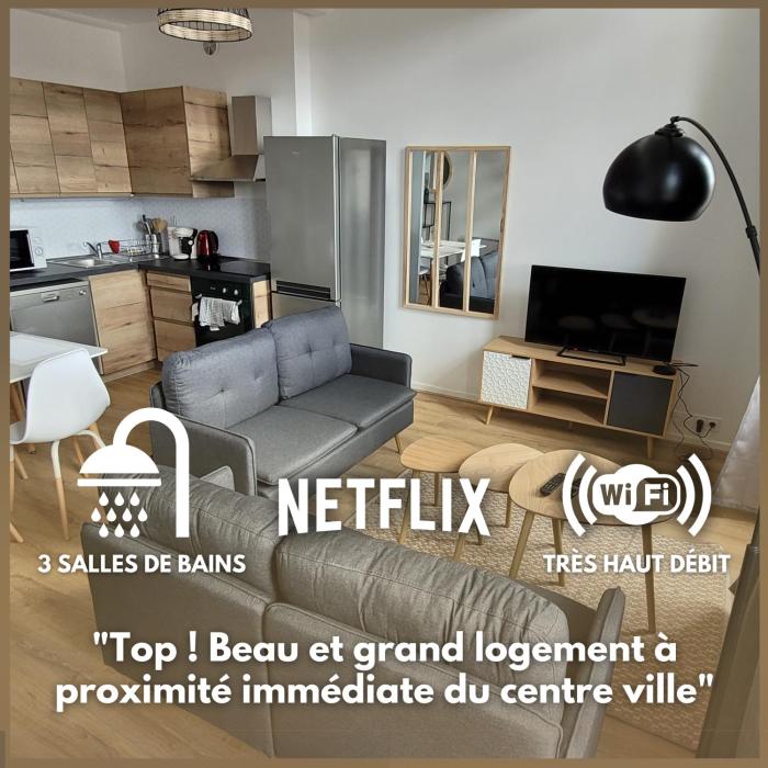 Bel Appart 3 chambres 3 Sdb au centre-ville St Etienne