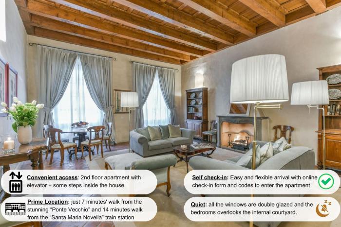 Pontormo apartment with fireplace in Oltrarno