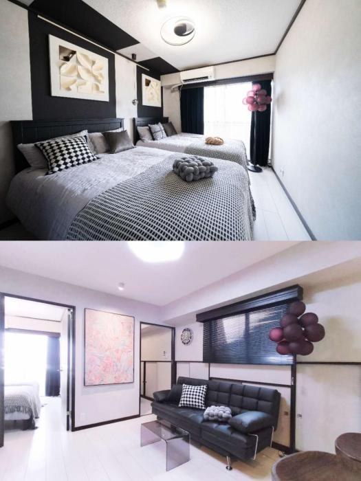 G112新宿最中心 交通枢纽 超级商圈 两室一厅 新宿三丁目车站4分 2 rooms Shinjuku center 4 mins to ST Max 7P 直达新宿 涉谷 表参道 池袋 上野 代代木 银座 原宿
