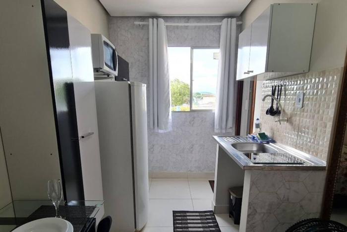 Kitnet203 centro, com linda vista janela, tv smart