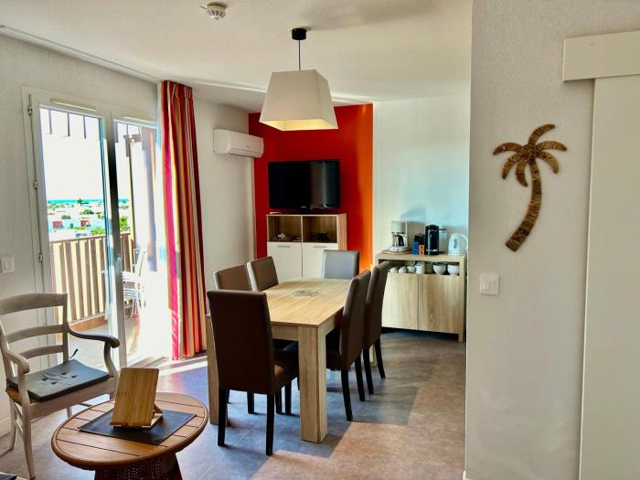 Cosy plage - Apt entièrement climatisé avec piscine partagée et garage clos
