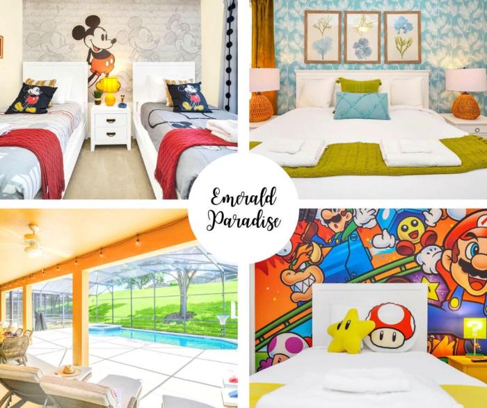 Family Villa with Private Pool Game Room & Themed Rooms