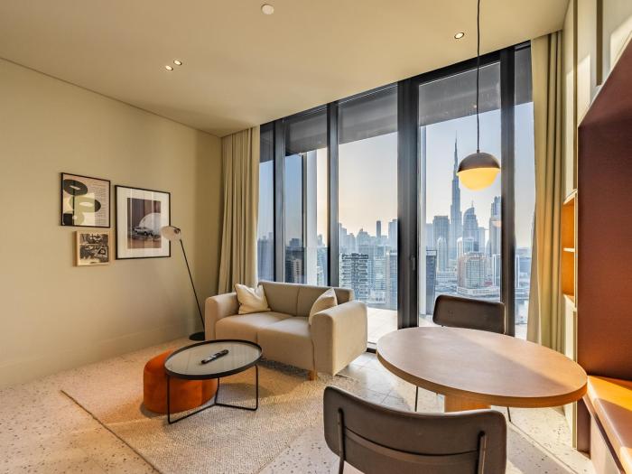 Modern Studio at Upside Living, Business Bay with Burj Khalifa View