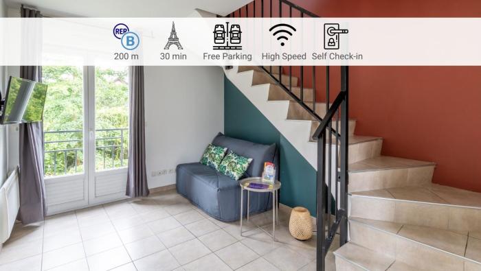 Le Duplex , Proche Gare RER, Parking, Arrivée autonome
