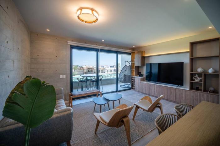 Aldea 2BR TVs, KamadoBBQ for 6, Gym,Pool and Cowork