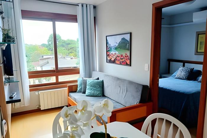 Apto Gramado a pé! Ar cond, Tv Smart, Wi-fi, Vaga!