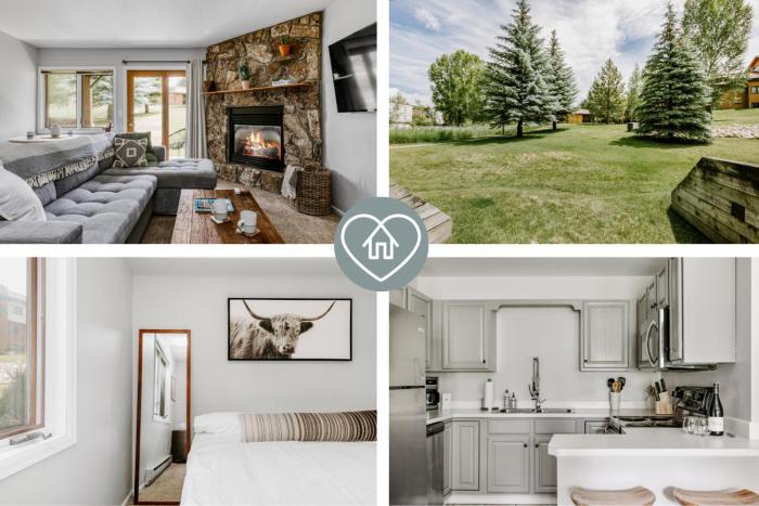 Chic Condo - King Bed - Patio, Hot Tub, Free Bus