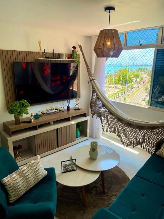 Apartamento alto padrão moderno frente a praia com 2 quartos melhor localização beira mar