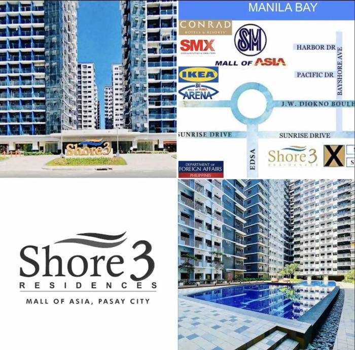 Near MOA Manila Bay Airport via NAIAX Balcony WiFi SHORE#3 Residences