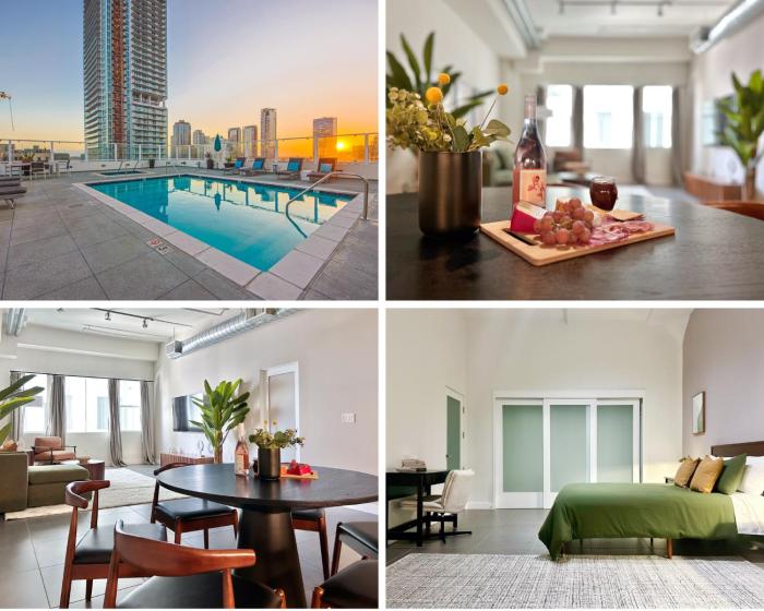 Luxury 2BR in DTLA w Jacuzzi & Rooftop Views