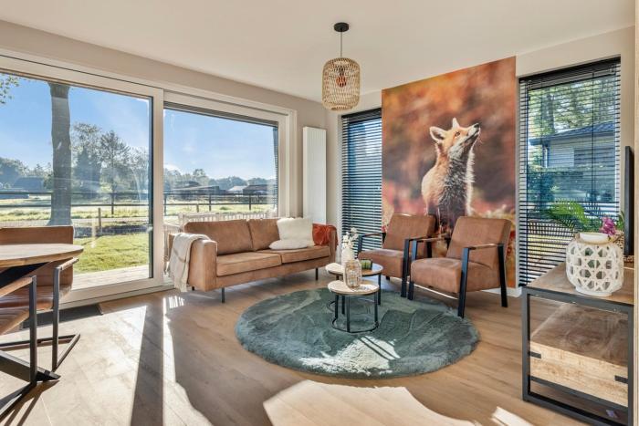 Lodge de Vos - Luxe Lodge op de Veluwe met vrij uitzicht & omheinde tuin