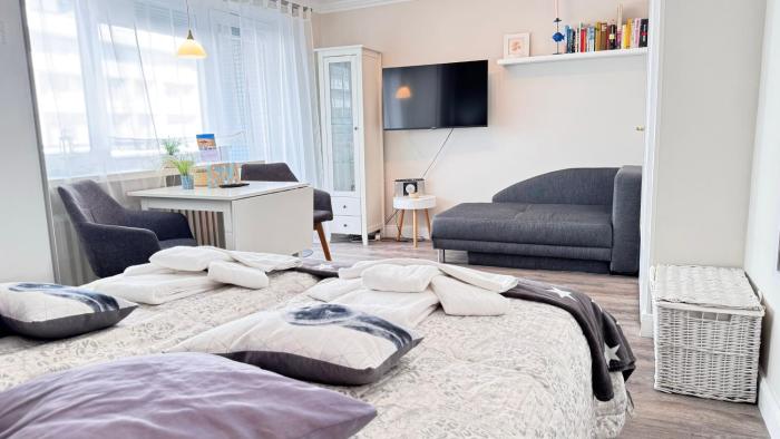 10-105, sehr Strandnah, im Herzen Westerlands, Westbalkon, 1 Zi