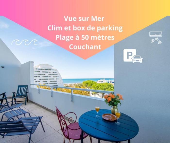 Sérénité à la Mer Vue Mer dexception Parking Privé Clim wifi fibre