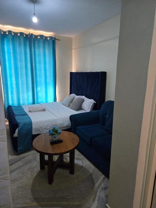 Elegant studio blue stays