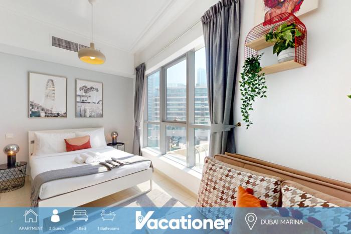 Vacationer Holiday Homes I Spacious Studio l Bright & Airy l Dubai Marina