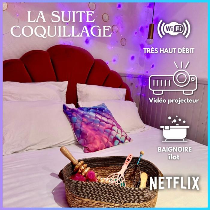 Coquillages et crustacés, Netflix baignoire îlot chez Ivona Vacances