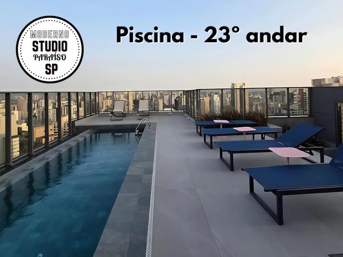 Moderno Studio no Metrô Paraíso na Paulista em SP