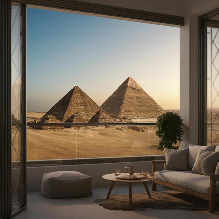 Luxury 3-Bedroom Apartment with Pyramid Views