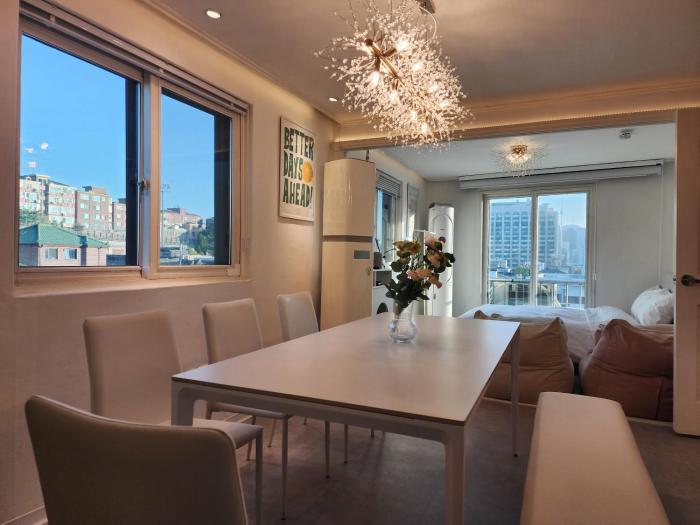 Gyedong byeolchae, Bukchon hanok village & Namsan tower city view Warm morning sunshine Tranquil Rest