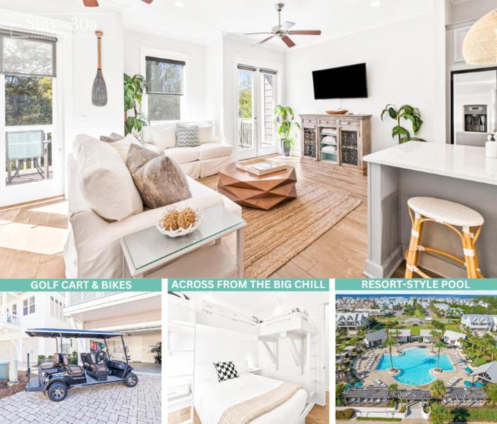 SunBurns by Stay on 30A- Pool, Bikes, Golf Cart