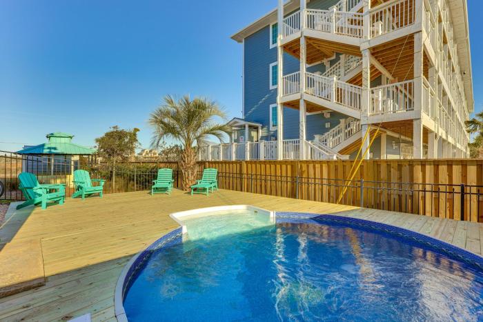 Chic Surf City Retreat w Pool < 1 Block to Beach!