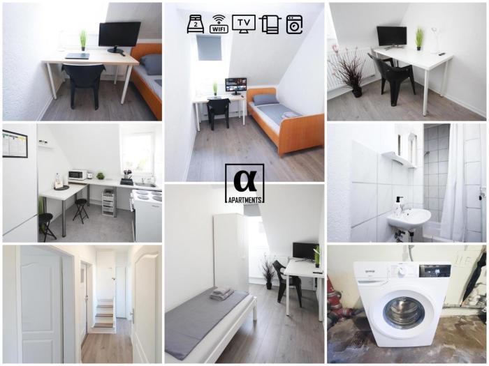 ALFA 2 Zimmer Apartment Stuttgart 2BR TV WIFI WM nahe Daimler l WIFI & SmartTV I 2 Rooms l Bathroom I Kitchen