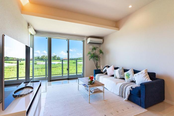 You can enter the beach by swimwear from the room