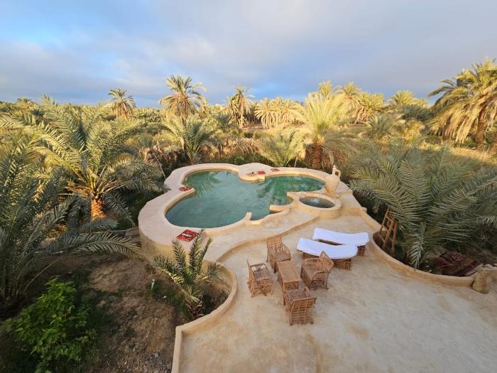 Paradise in a palm forest with epic pool and fire pit