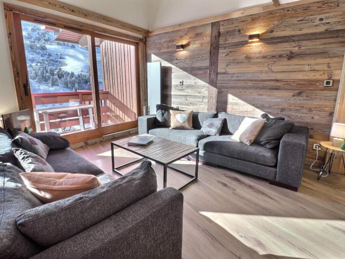 Duplex 5 pièces, skis aux pieds, animaux admis, parking, sauna, vue imprenable - FR-1-182-246