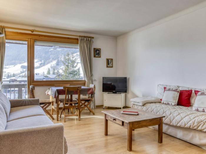 Studio cabine à Megève pour 4 pers, avec balcon, animaux admis, proche télécabine - FR-1-453-323