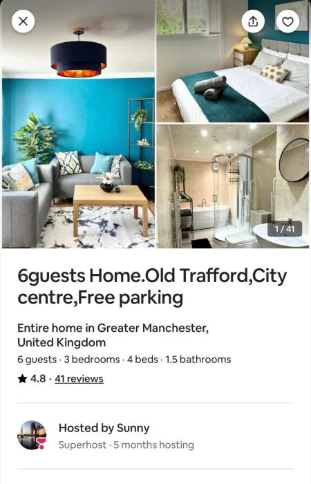 7 guests house Old Trafford,Media City,City centre, Free parking