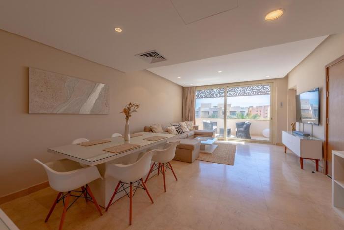 Coastal Vibe 2BR Mangroovy Gouna with Rooftop Cinema, BBQ, Pool & Beach Access