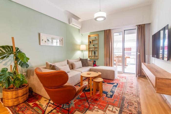 Stylish 2-Bedroom Apartment with Big Terrace in Athens