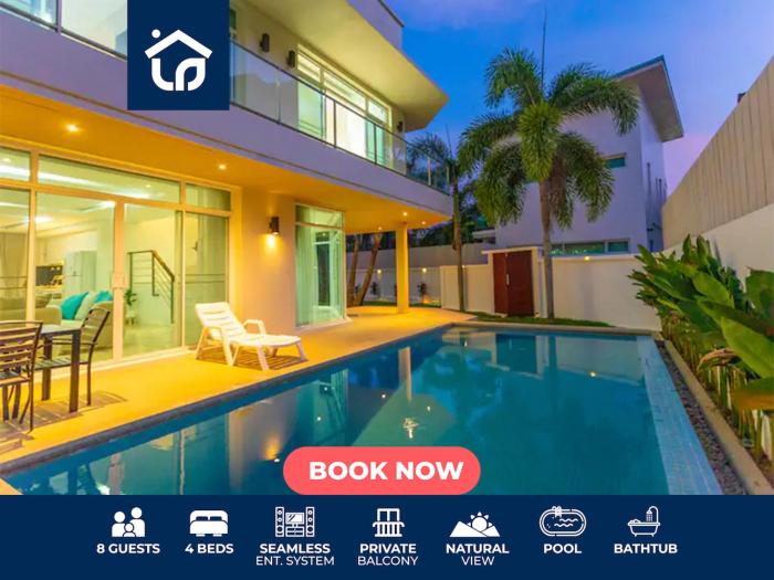 V129 Walking To Award winning Naiharn Beach 4BR