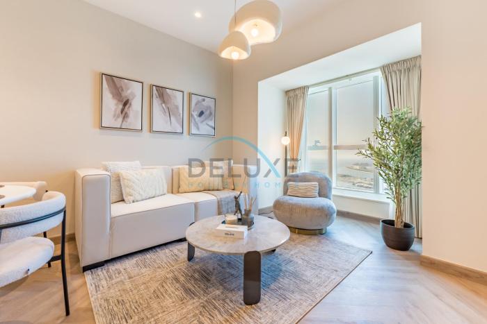 Upgraded 1BR Overlooking Palm Jumeirah & Sea Views from Living to Bedroom, Elite Residence, Dubai Marina by Deluxe Holiday Homes