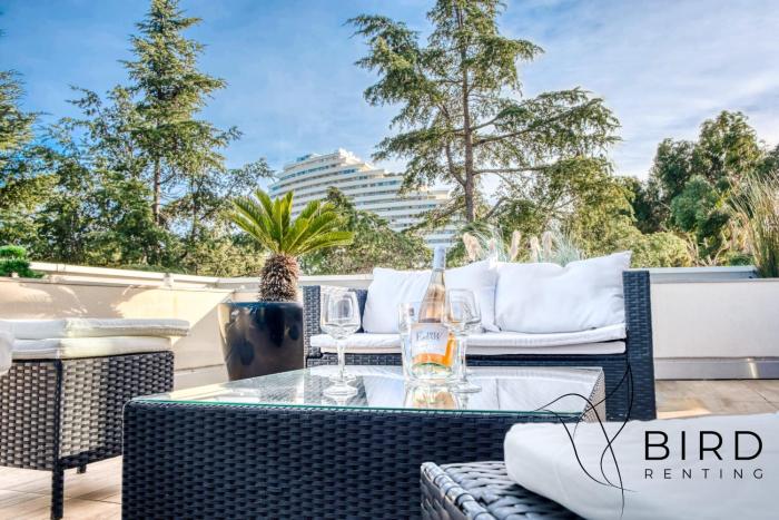 Ideal two-room apartment with a large terrace and parking